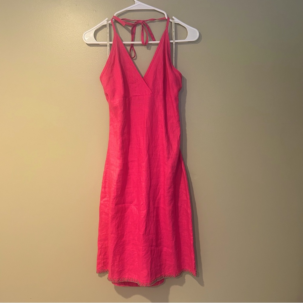 Elegant Pink Sleeveless Dress